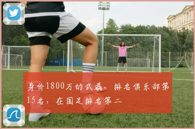 身价1800万的武磊，排名俱乐部第15名，在国足排名第二